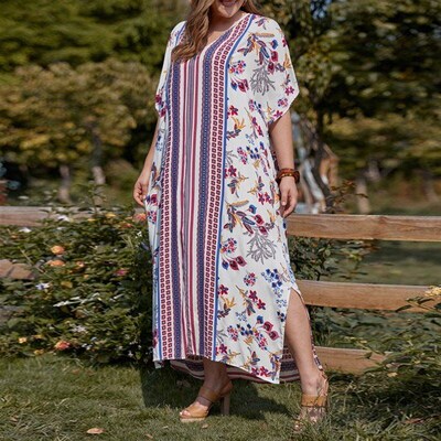 Summer Beach Long Dress Boho Maxi Dress for Women Plus Size