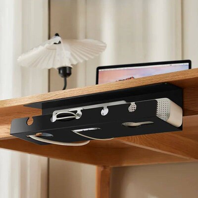 Plasti Under Desk Cable Management Rak Soket Organizer Cord