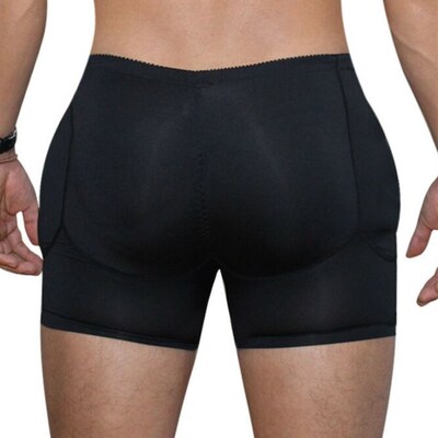 Mens Boxers Underwear Black Padded Butt Enhancer Booty Boost