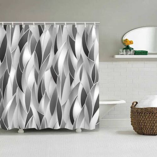 Abstract Geometric Bathing Curtain  Bathroom Nordic green le