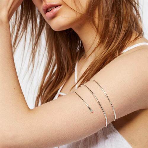 Simple Boho Coil Upper Arm Band Cuff Armlets for Women Girls
