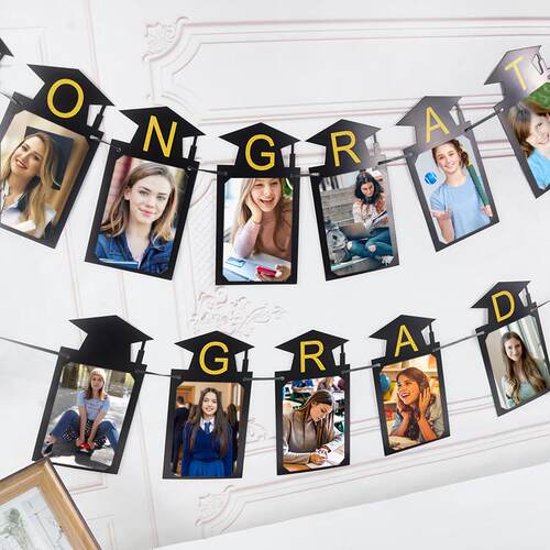 2023 Graduation Photo Banner Congrats Grad Photo Display Cap