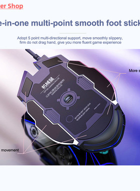 Pro Gaming Mouse 3200DPI Adjustable Silent Mouse Optical LED