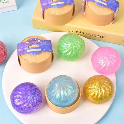 Mini Squishy Dumpling Realistic Bun Sensory Fidget Toys Colo