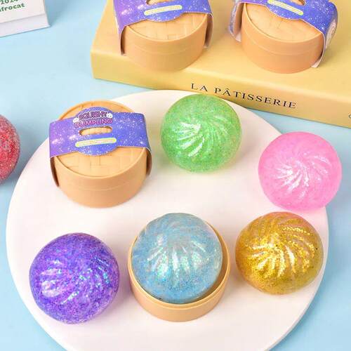 Mini Squishy Dumpling Realistic Bun Sensory Fidget Toys Colo