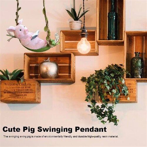 Cute Pig Swing Hanging Ornaments Waterproof Adorable Pig