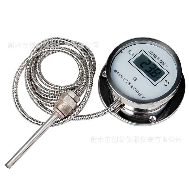Digital Thermometer DTM491 304 Stainless Steel Metal Hose Di - 实物图