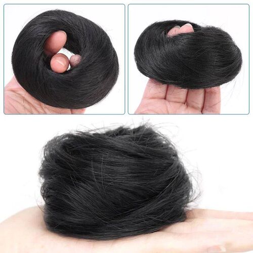 Ball Head Fake Scrunchie Hair Bun Straight Hair Messy Curly