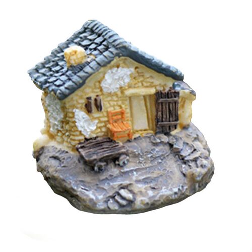 Resin House Miniatures Figurines Garden Decoration Outdoor A