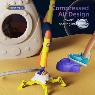 Dual Rocket Launcher Toy for Children Jump Pump Launching Ev