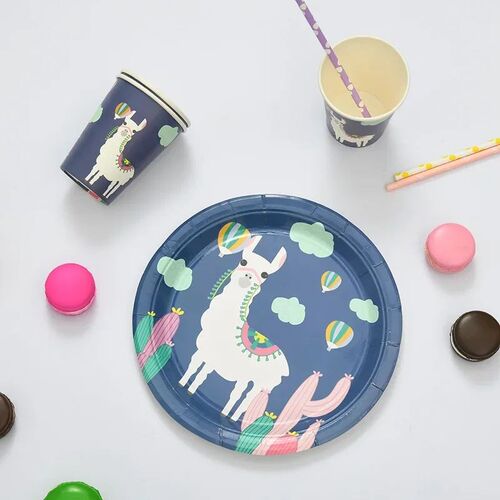 4 Colors Alpaca Llama Theme Party Decoration Disposable Tabl