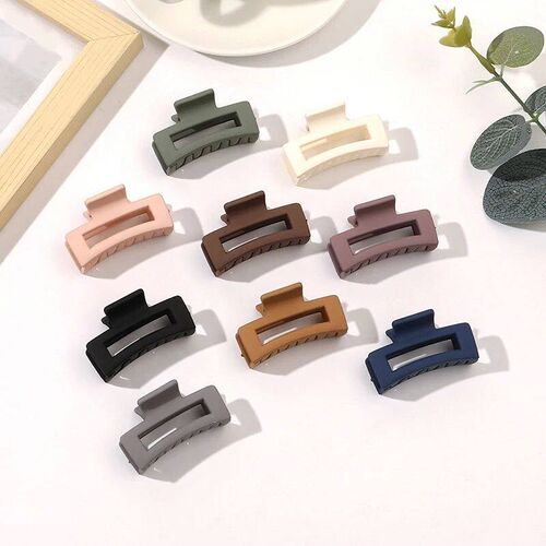 Hollow square Macaron Color Small Hair Claws Acrylic Hair Cl