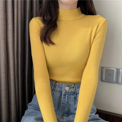 Jocoo Jolee 2023 Autumn Basic Bottoming Sweater Top Women Ri