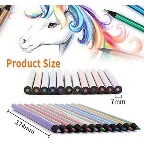 12 Colors Metallic Pencil Colored Drawing Pencil Sketching P