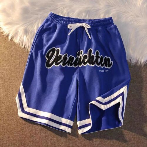 womens 2022 Letter flocking embroidery loose casual shorts
