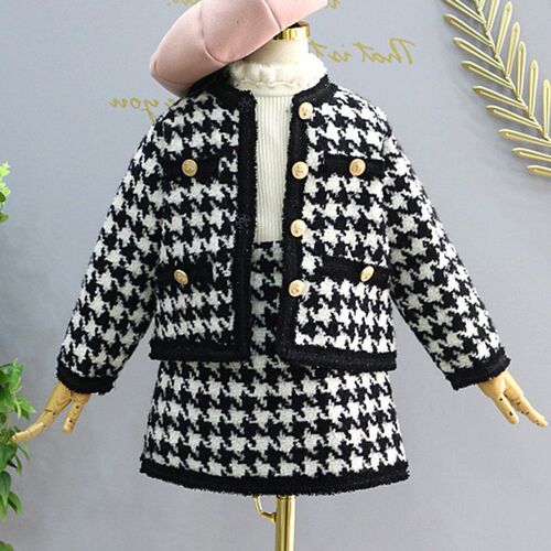 Girls Sets ChildrenS Clothing Autumn Winter New Plaid Korea