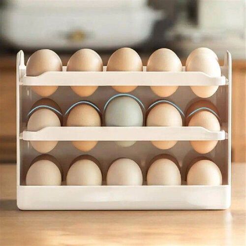 Egg Storage Rack Convenient Flipping Design 3-Layer Egg