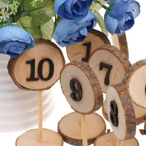 Rustic 1-10 Wooden Table Numbers Wedding Birthday Party