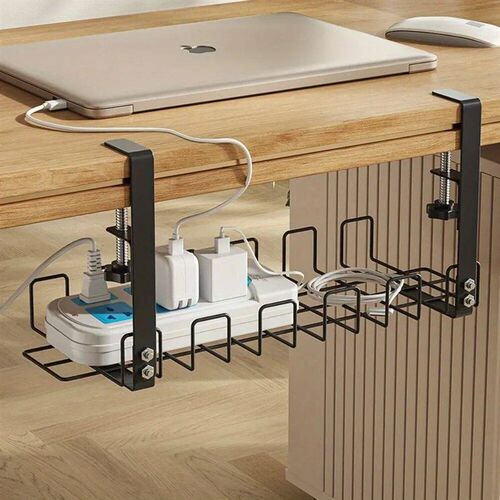 Under Table Storage Rack Metal Cable Management Tray Home Of