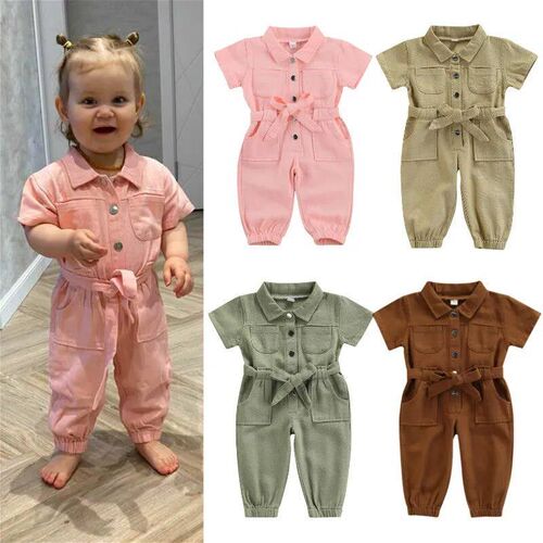 0-6Years Baby Girls Denim Jumpsuit Overalls 2023 Kids Clothe