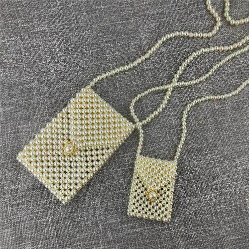 Hengmei handmade pearl Bag Mini mouth red bag pearl chain ba