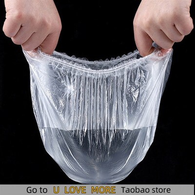 100pcs Disposable plastic bag Food Cover Wrap Elastic Food