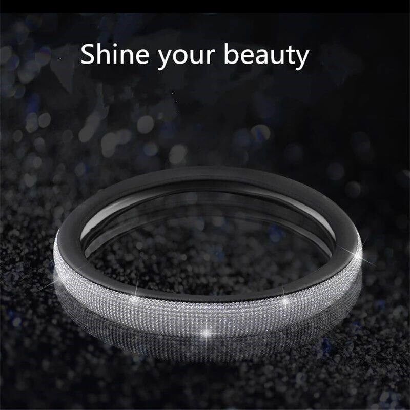 2024 Bling Bling Diamond Rhinestones Crystal Car Steering Wh - 实物图