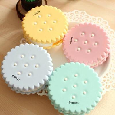colorful cute Biscuit Contact Lens Case Lenses Box Holder Co