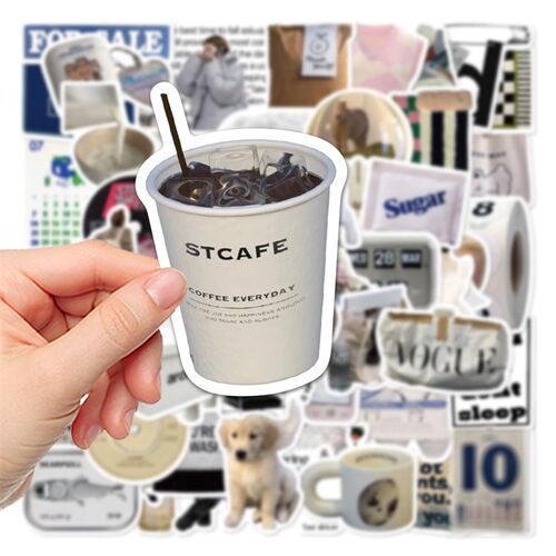 10/30/57pcs Vintage Ins Simple Cute ers Korean Cartoon Decal