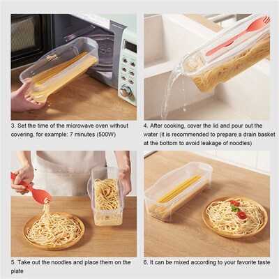 Microwave Pasta Cooker with Strainer Heat Resistant Pasta St
