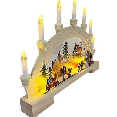 Festival Decor Ornament Village Houses Town Wooden House