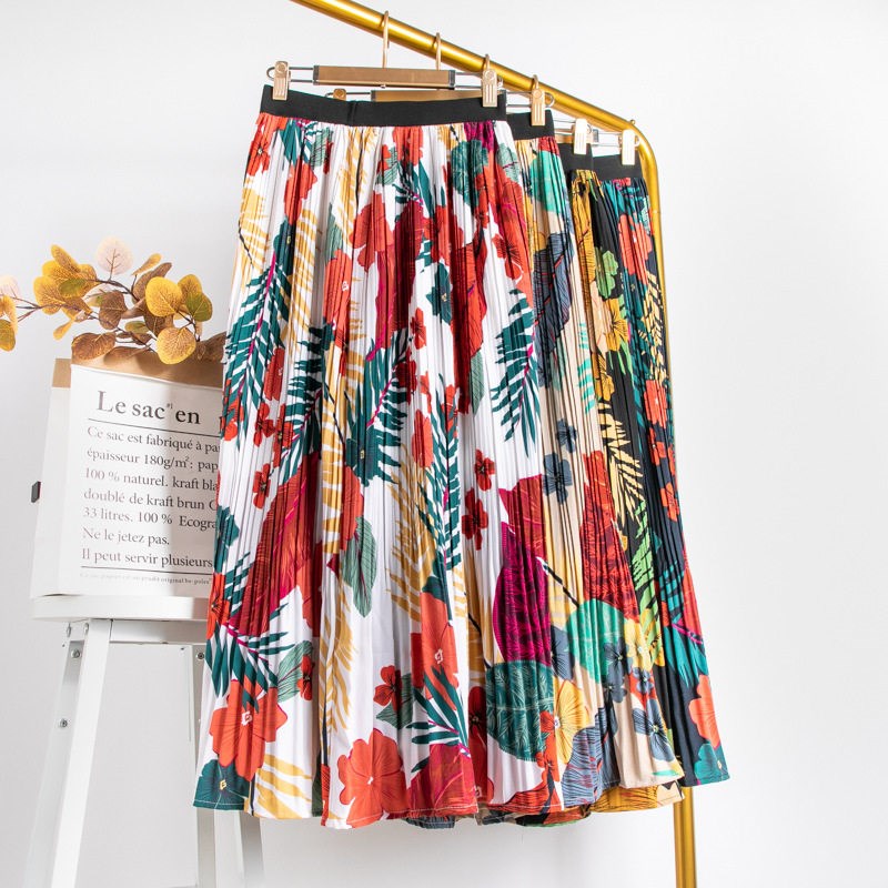 Skirts For Women, Versatile Large Floral Skirts, lorful Prin图片