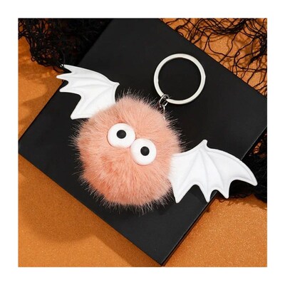 Cute Halloween Bat Devil Plush Pendant Keychain for Women