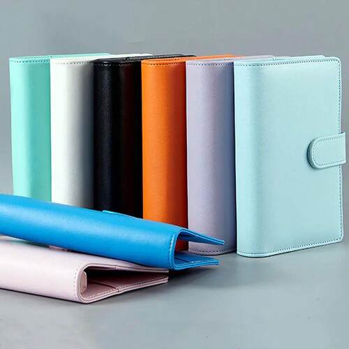 Macaron Color A5 A6 6 Ring Binder PU Clip-on Notebook