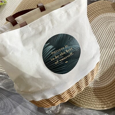 Canvas and Willow Basket Tote, Picnic Tote Bag, Beach Tote