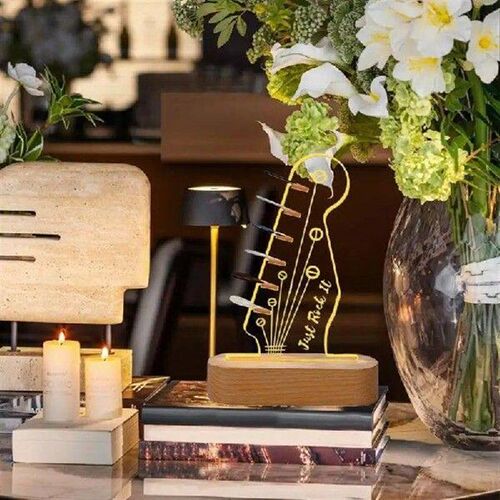 Guitar Pick Holder Light Up Wood Acrylic Guitar Pick