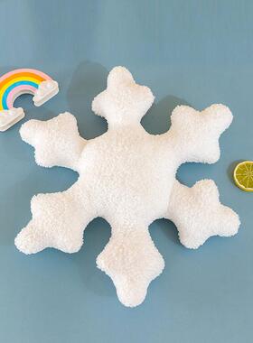 Christmas Snowflake Pillow Filled PP Cotton White Snow 雪花