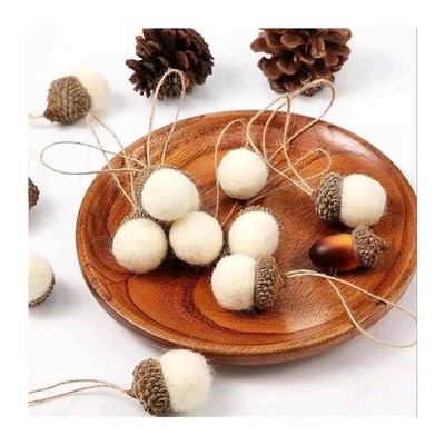 6pcs Xmas Tree Ornament Wool Felt Pine Tower