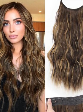 22 Inch Invisible Wire Hair Extensions 4 Clips In Natural Sy