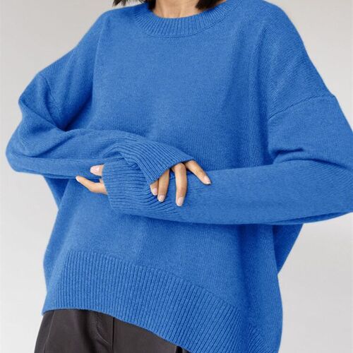 Light Blue Oversized Sweaters For Women Fashion 2022 Green L