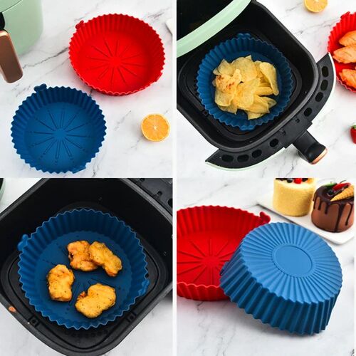 18.5cm AirFryer Silicone Tray Reusable Pizza Oven Basket Mat