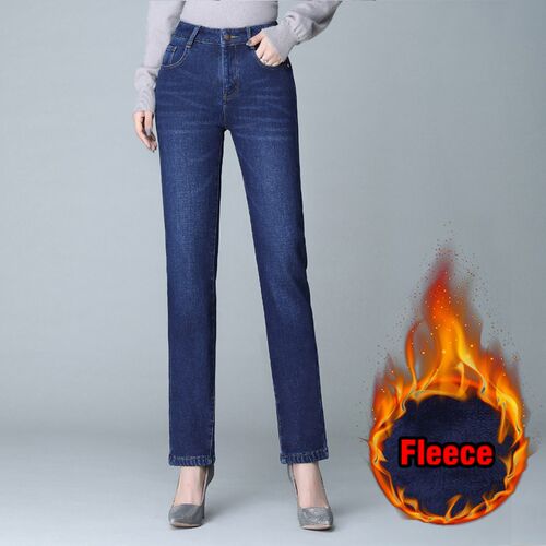 Winter Warm Jeans Women Fleece Winter New Thick High Waist S