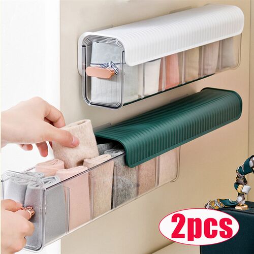 New Wall-mounted Underwear Sock Storage Box Closet Bra Garme