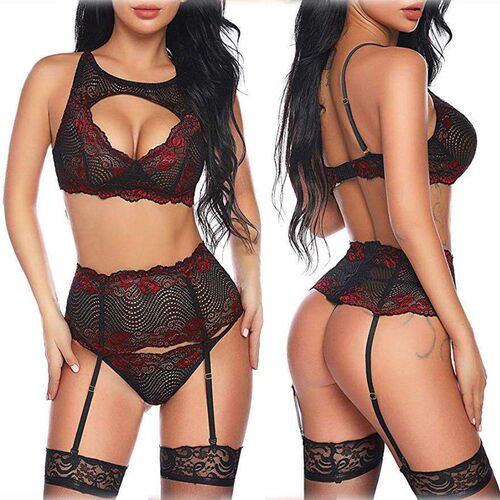 New large size erotic lingerie lace color matching stripes s