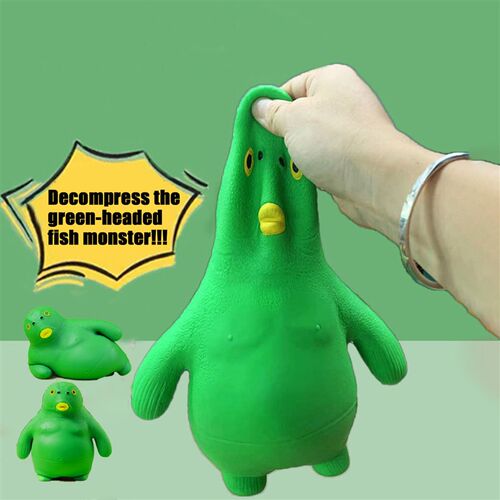 Green Head Fish Silly Fish Decompression Squeeze Toy Slow Re