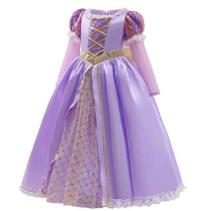 Girl Rapunzel Princess Dress for Kids Halloween Cosplay Tang图片