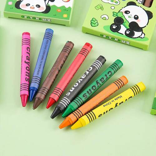 2 Sets Student Stationery Panda Crayon Set Color Children Co