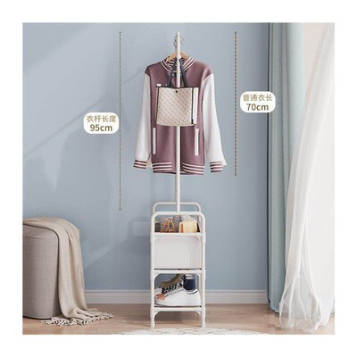 Simple clothes hanger coat storage rack shoe shelf stool