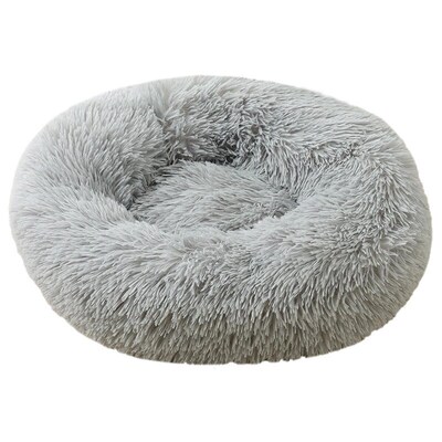 Round Cat Bed Super Soft Long Plush Dog Kennel Mat Puppy Rou