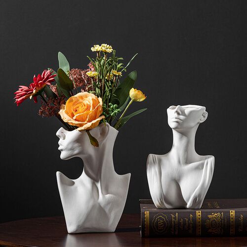 Nordic Style Ceramic Vase Woman Body Model Modern Body Art V